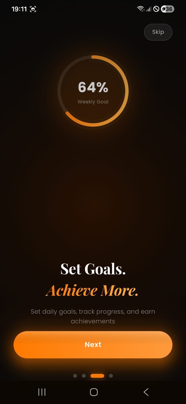 EasyFit goals screen