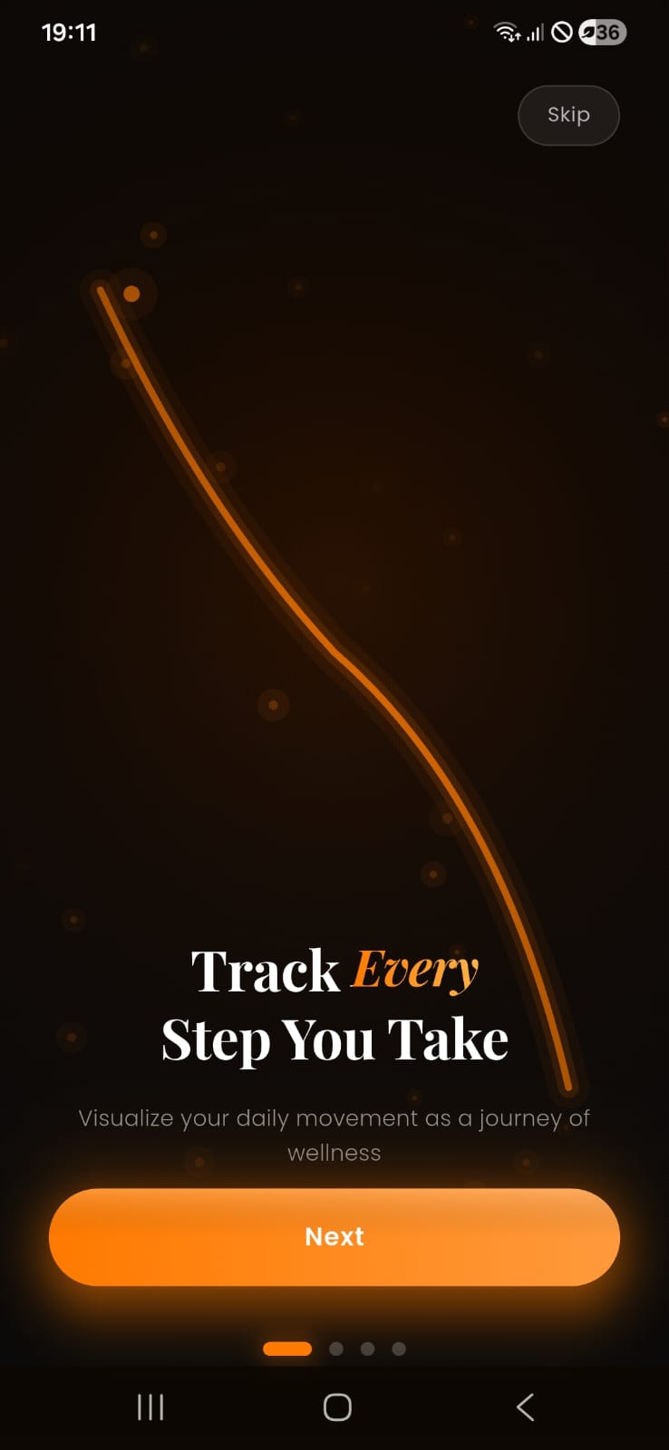 EasyFit track every step screen